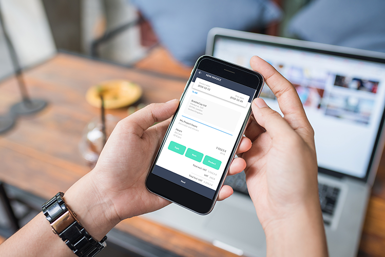 Smartphone display showing e-invoicing feature